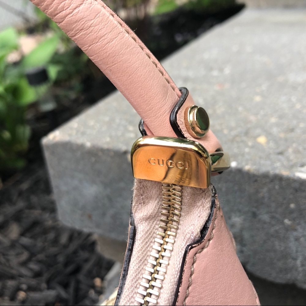 Pink Leather GG Canvas D-Ring Hobo Bag. 💫 - Picture 9 of 11